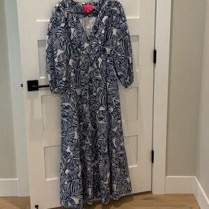 Lilly Pulitzer Navy and White Floral Dress